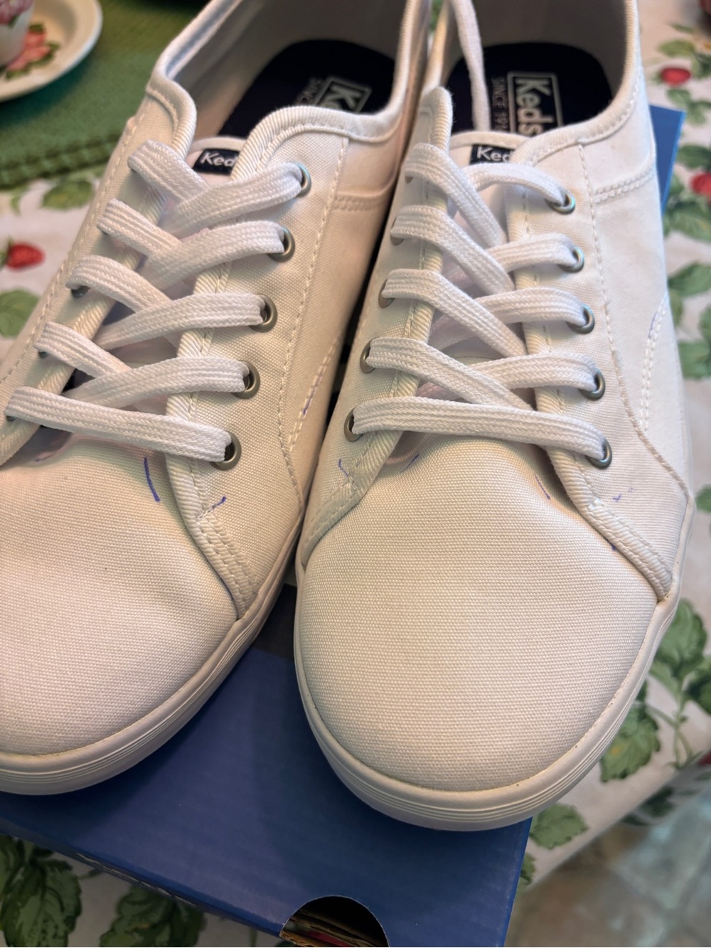 Keds White Canvas Low-Top Sneakers